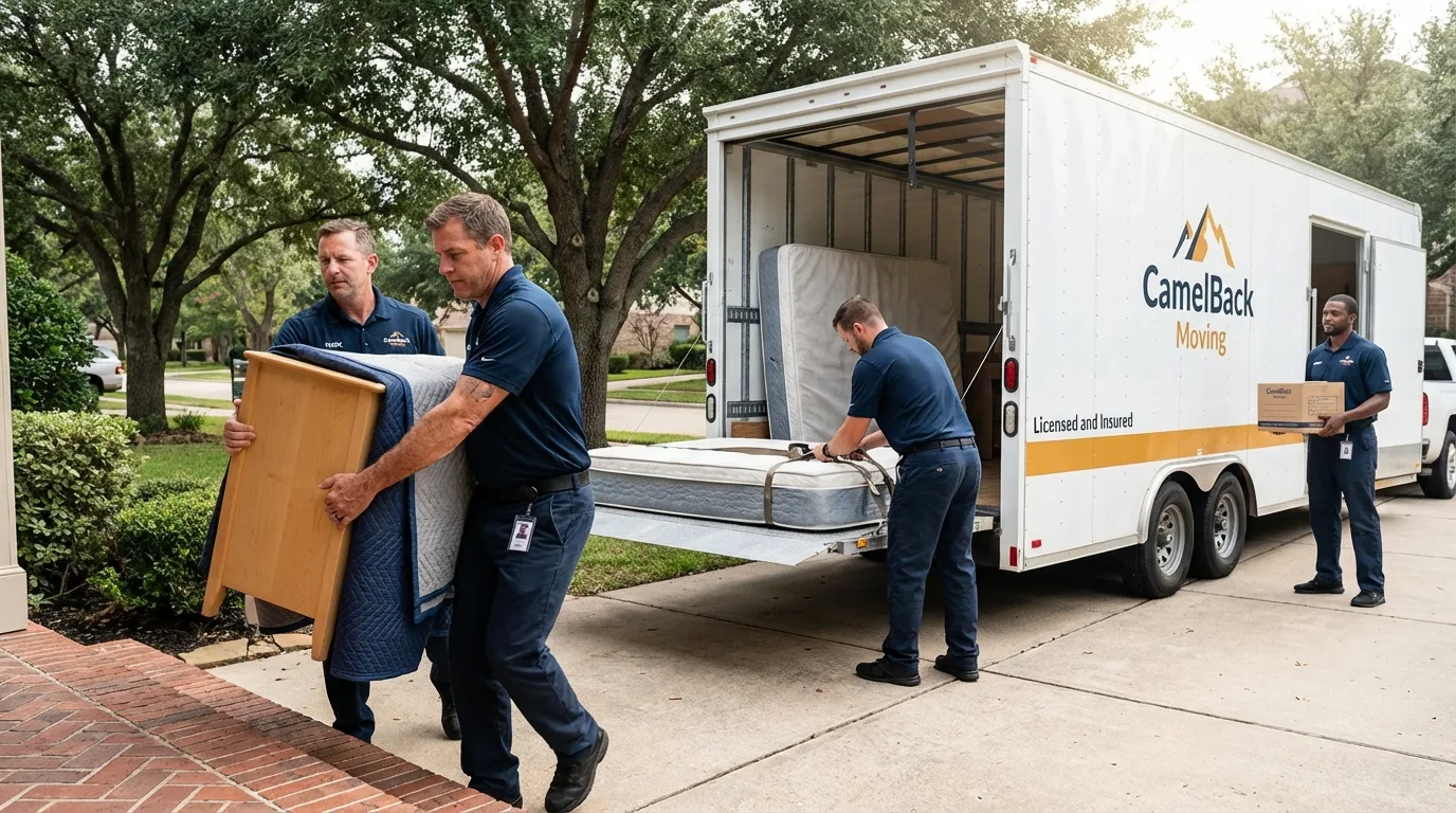 Crew loading residential truck for cross-state move from Petersburg, AK