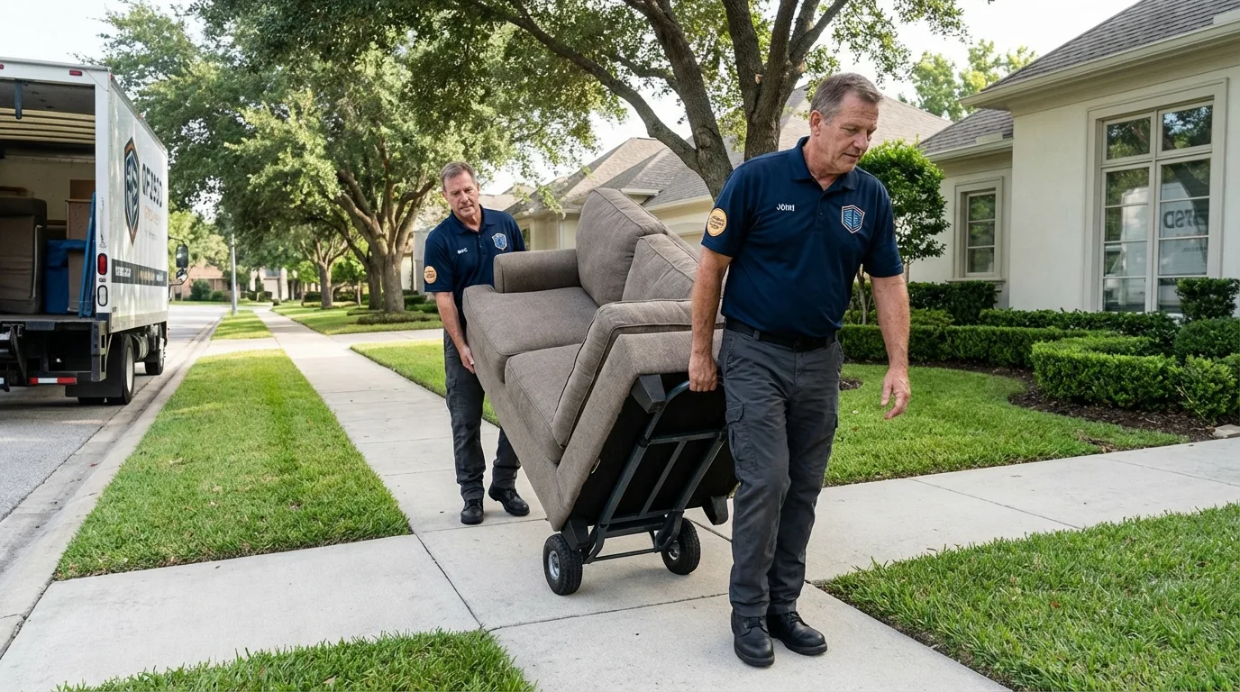 Local residential moving crew loading furniture in Petersburg, AK